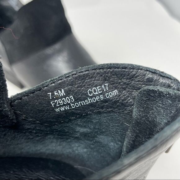 BORN kerri black distressed leather ankle boots size 7.5 - Picture 10 of 10